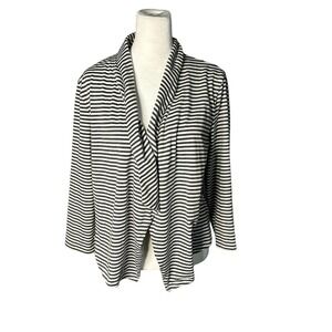 Tickled Teal Striped Knit Cardigan Size XL